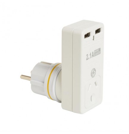 KORJO USB & POWER ADAPTOR EUROPE/NZ (USB2X2EU)