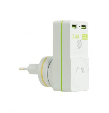KORJO USB & POWER ADAPTOR EU (ITALY & SWITZERLAND) /NZ (USB2X2EUIS)
